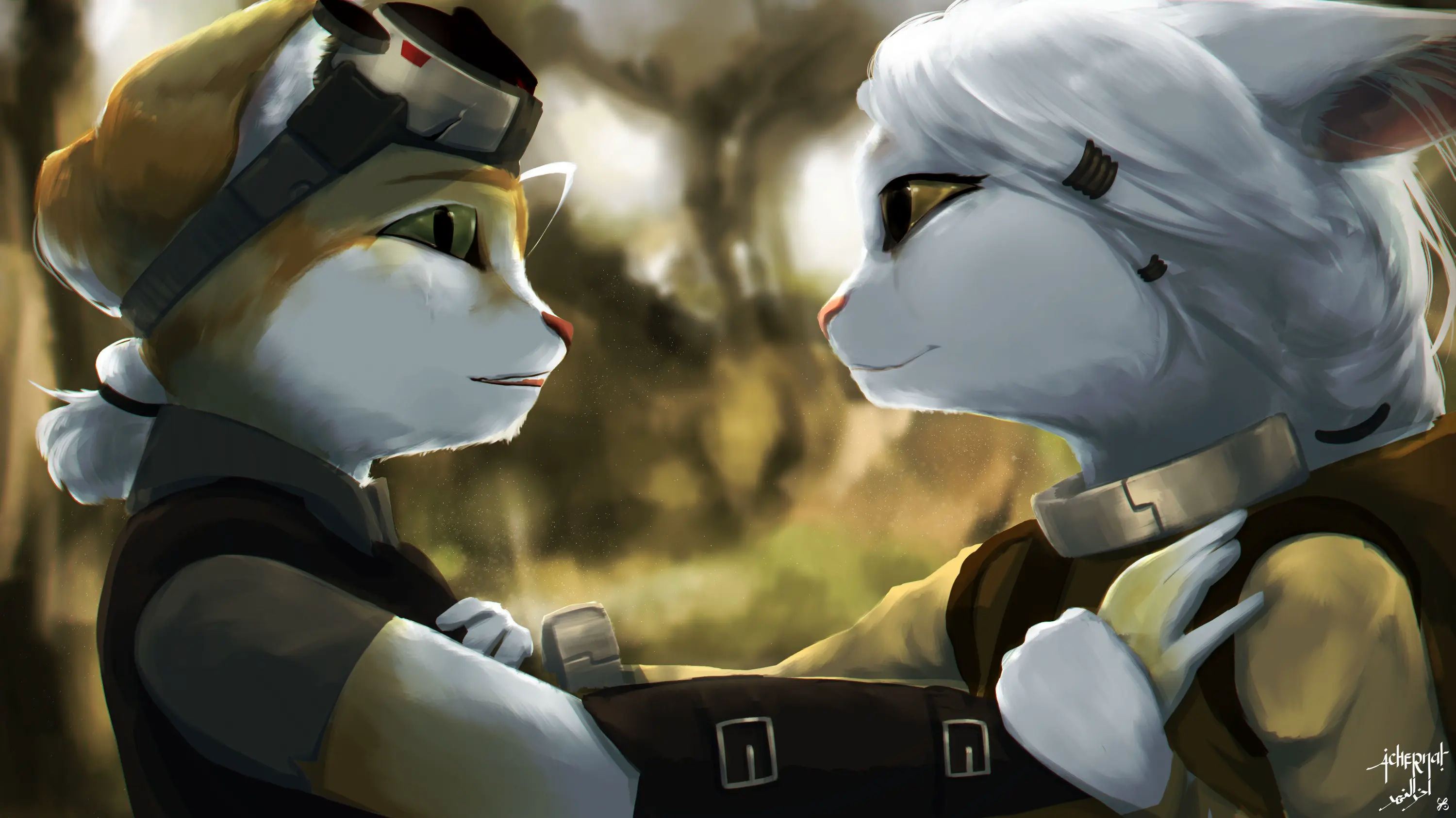 A hopeful artwork of Cooper and Van, arms on each other's shoulders