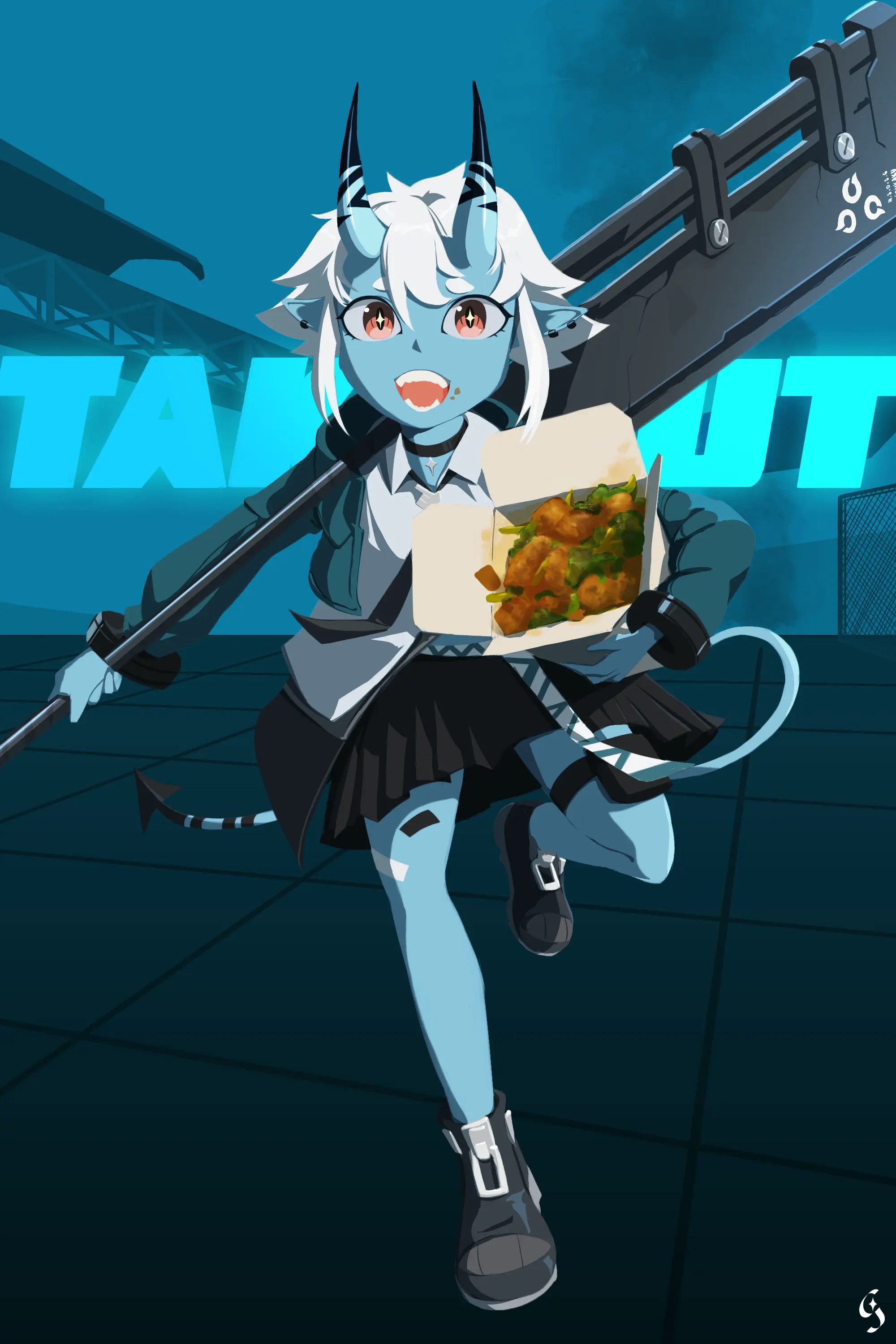 A fanart of Soukaku from Zenless Zone Zero